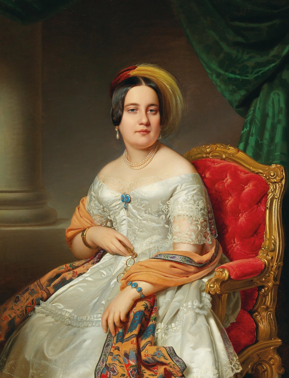 Portrett av Louise von Wertheimstein 1813-1890, født Biedermann, 1845. av Anton Einsle