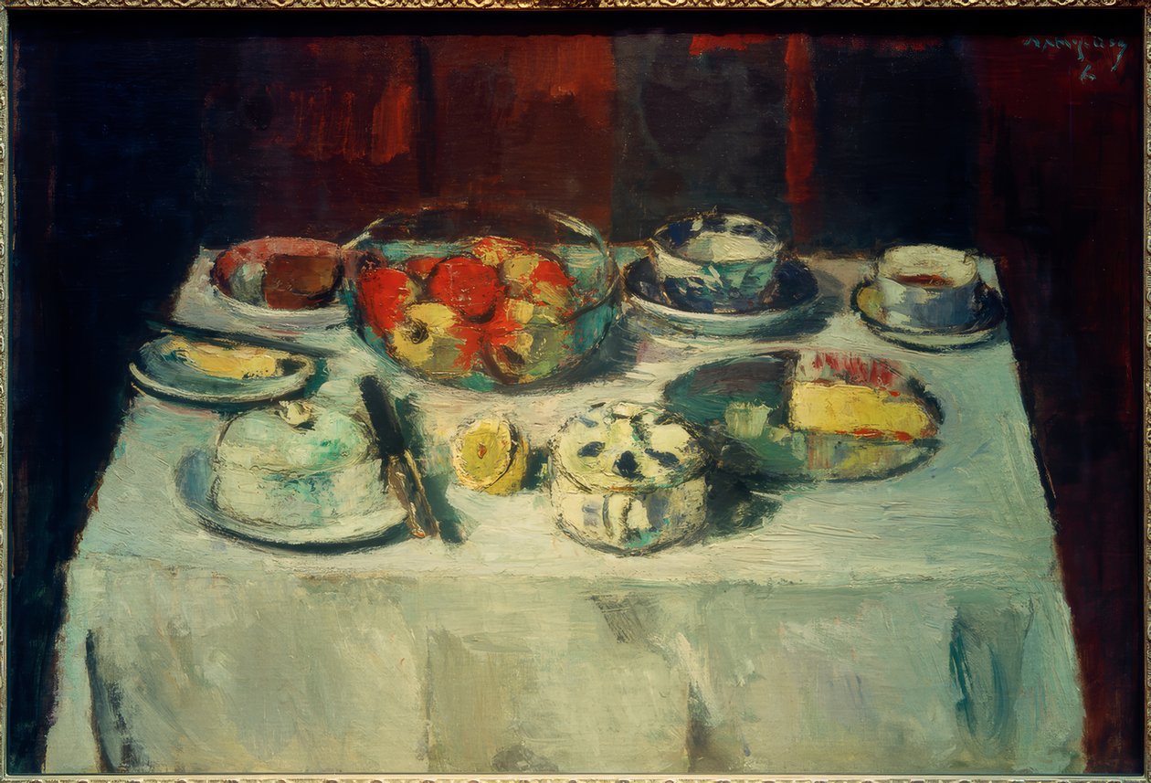 Dekket bord av Anton Faistauer