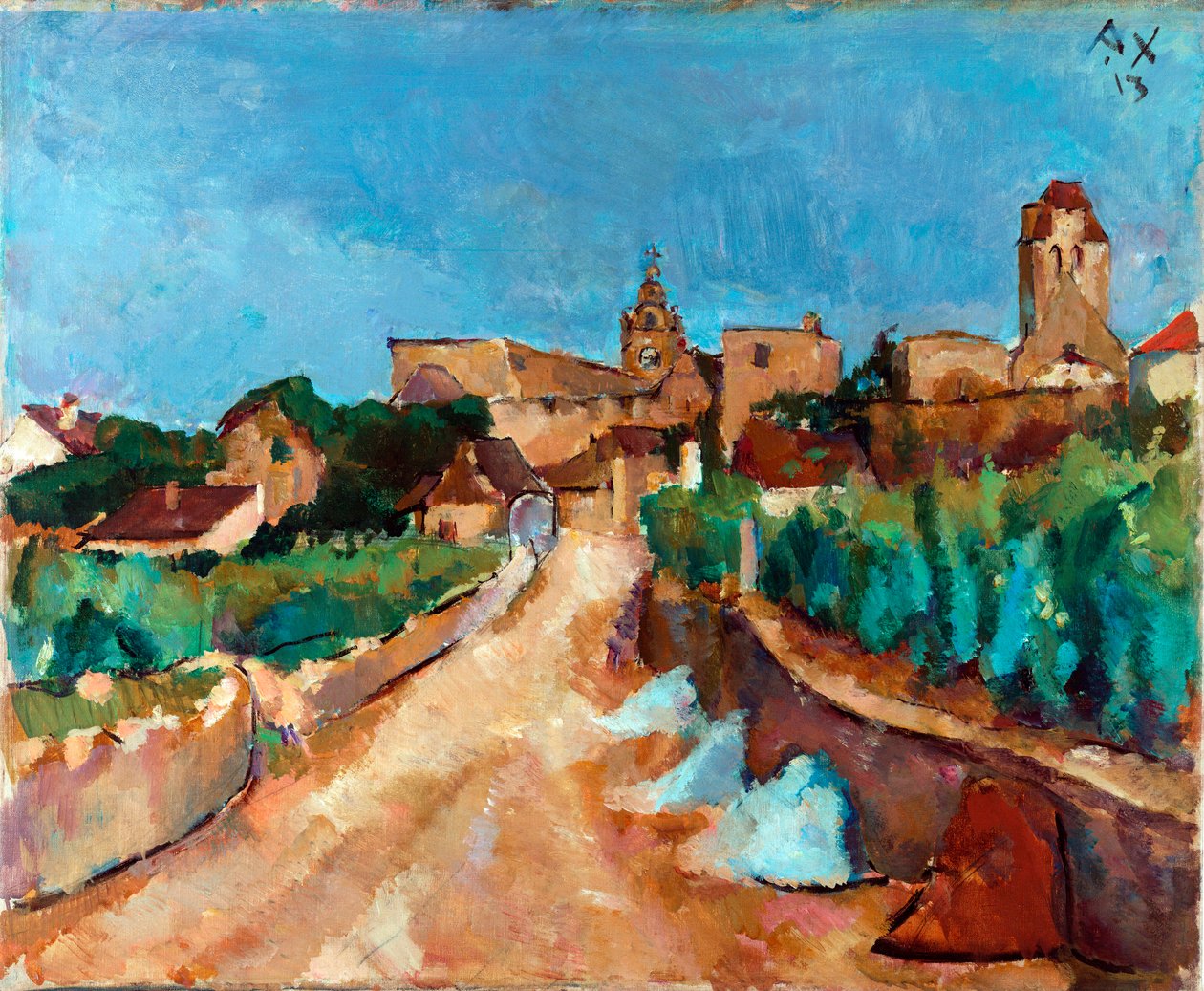 Gate mot Durnstein (Østerrike) - Maleri av Anton Faistauer (1887-1930) av Anton Faistauer