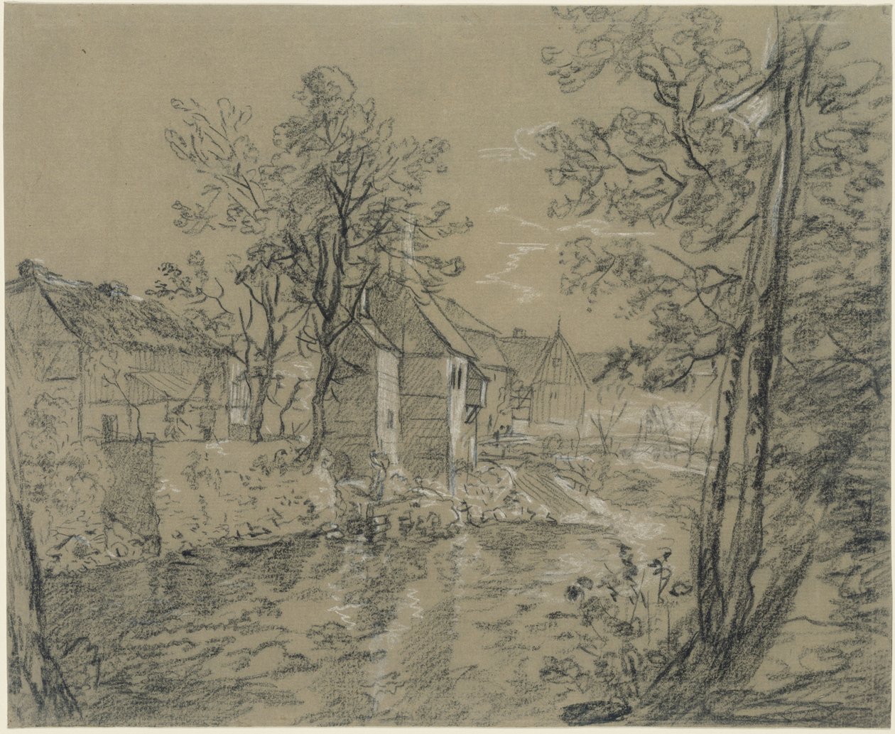 Hus ved elven (hus ved Weißeritz i Plauenschen Grund nær Dresden) av Anton Graff