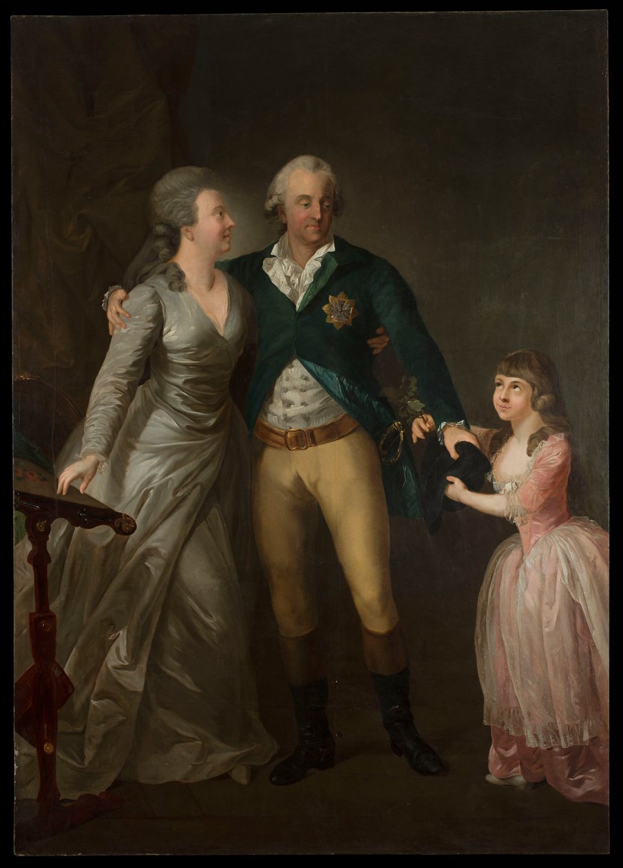 Portrett av prins Karl August av Sachsen med sin kone Sophie og datter av Anton Graff