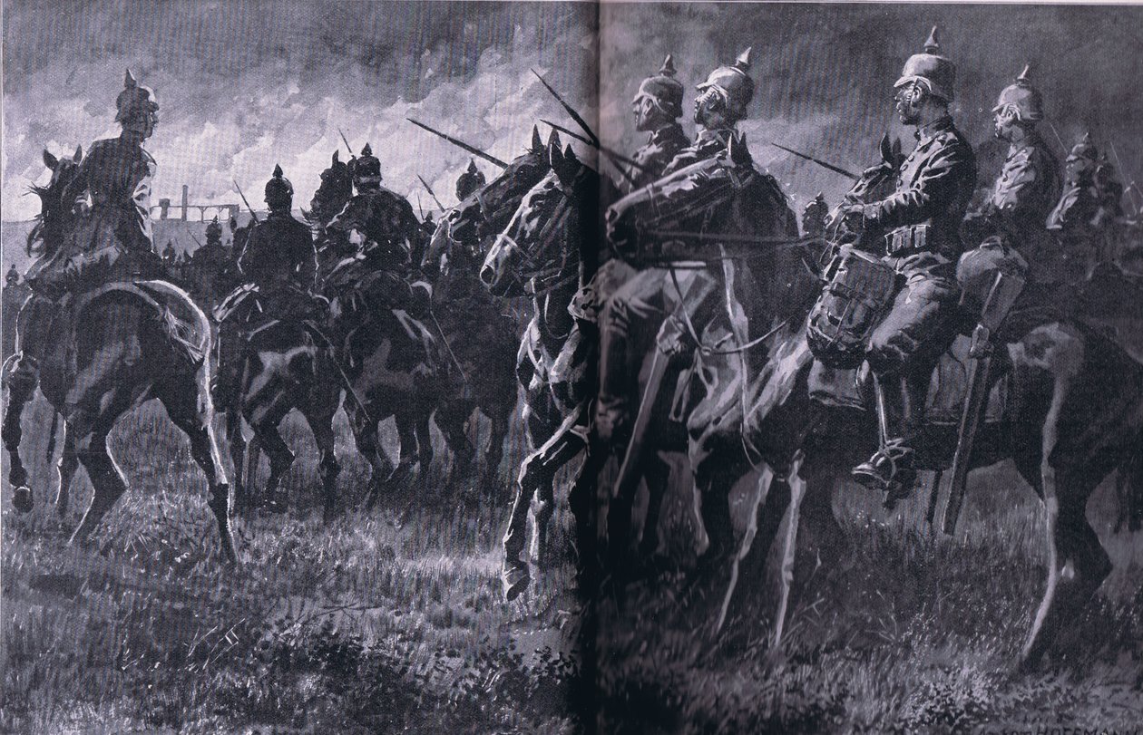 Brannen ved gruven i Libin, fra puben The Illustrated History of the World War 1914-1915. av Union Berlagsefellfchaft av Anton Hoffman