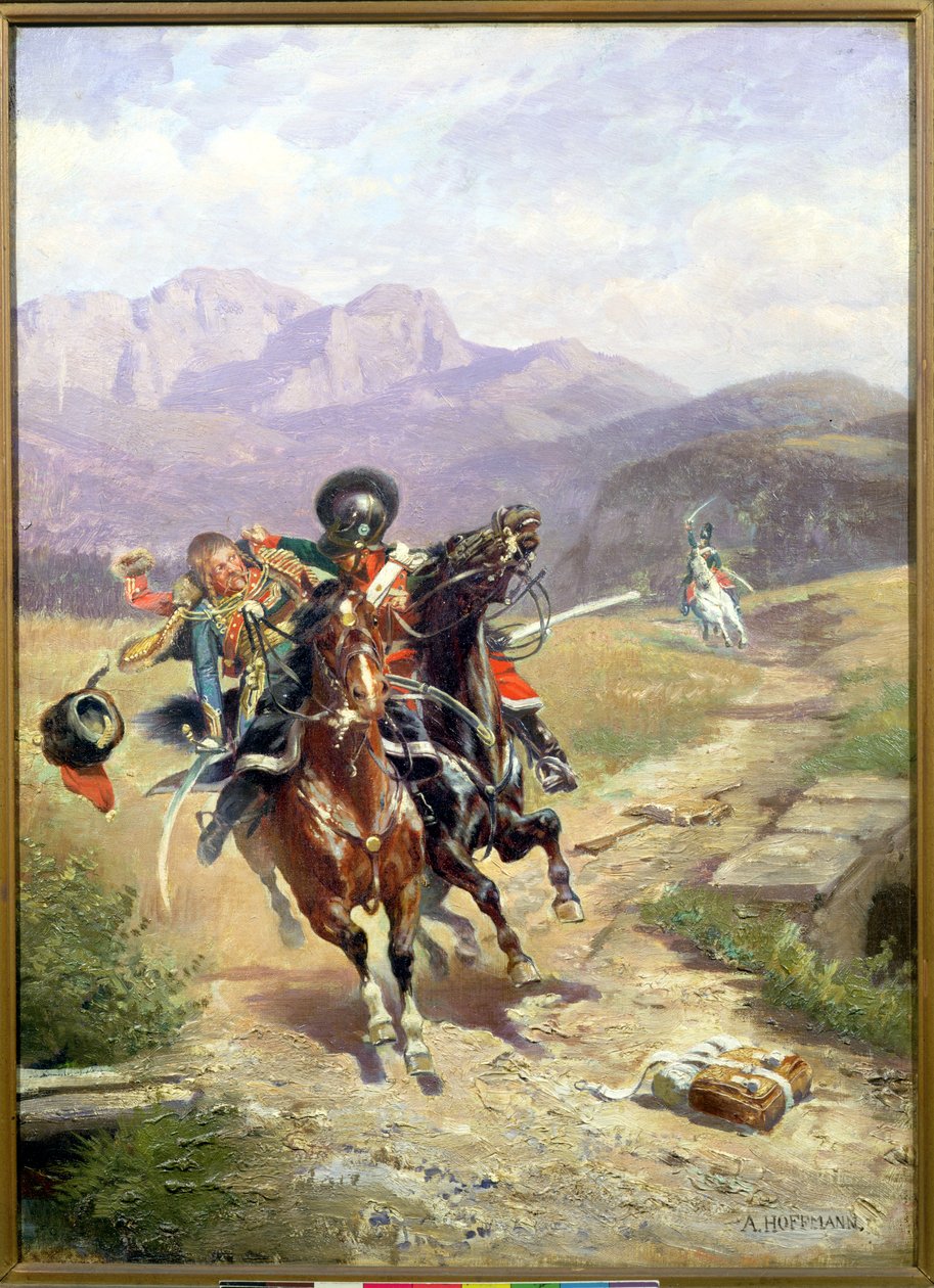 Et kavalerimøte under slaget ved Solferino, 24. juni 1859 av Anton Hoffmann