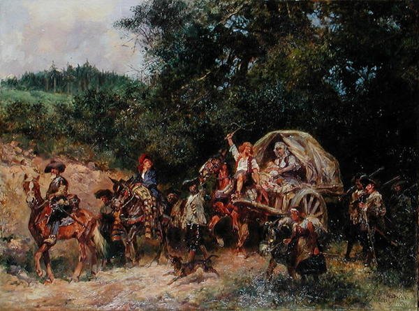 Camp Followers, ca. 1900 (olje på lerret) av Anton Hoffmann
