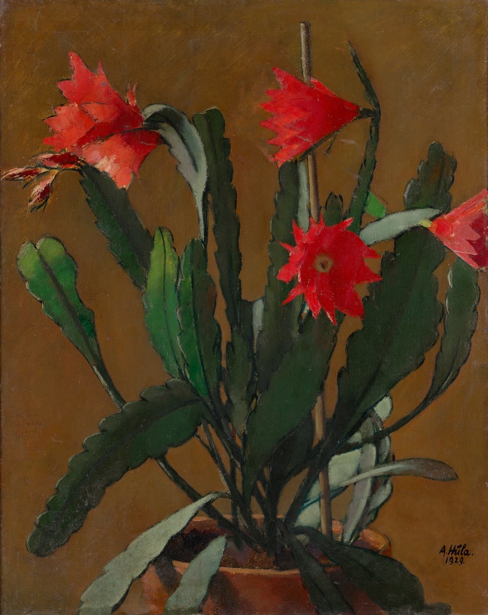 Stilleben med en blomstrende kaktus av Anton Hula