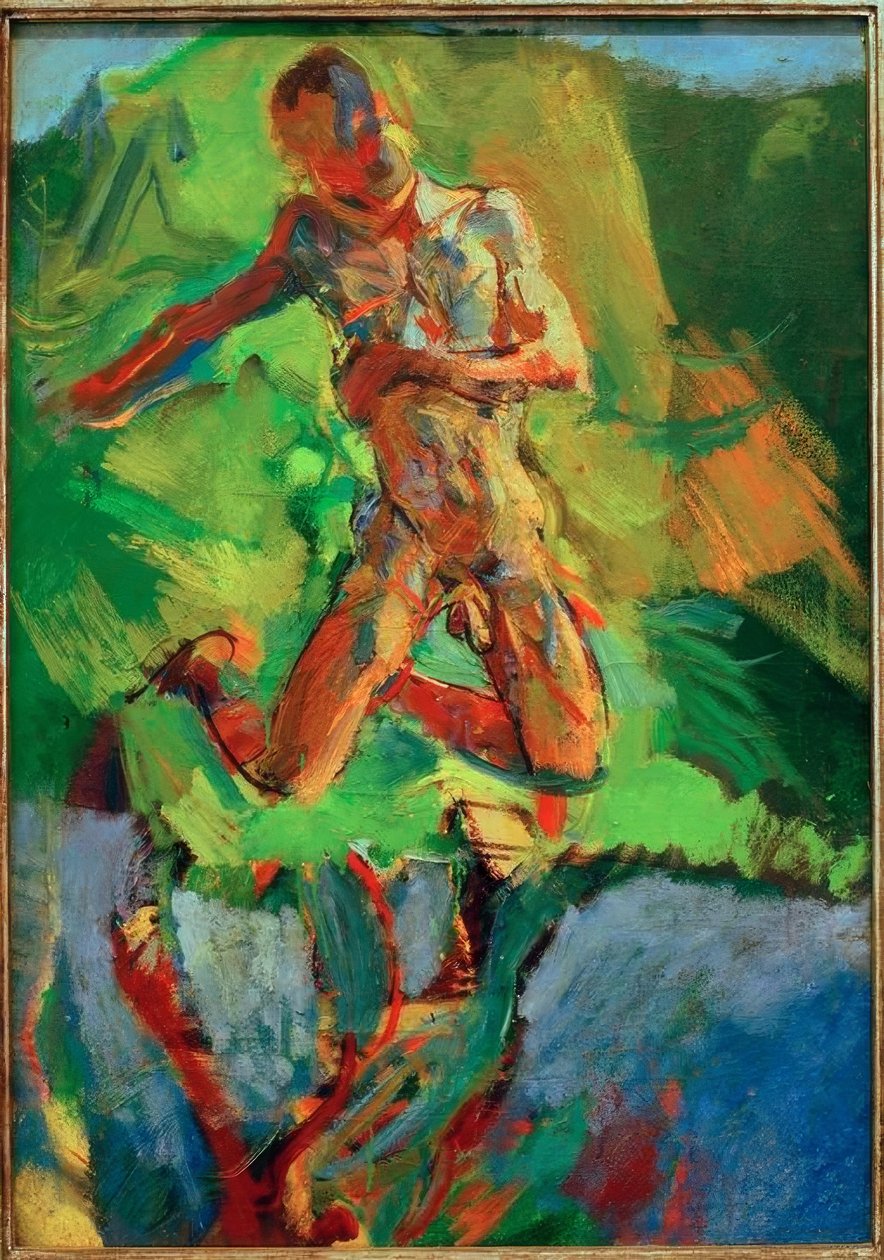 Narcissus kneler av Anton Kolig