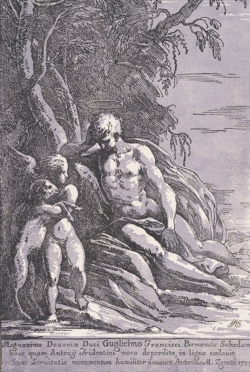 Saint John in the Desert, 1725. av Anton Maria Zanetti