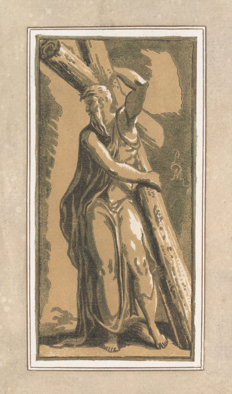 St. Andrew, vendt forover, hodet vendt mot venstre, før 1749. av Anton Maria Zanetti