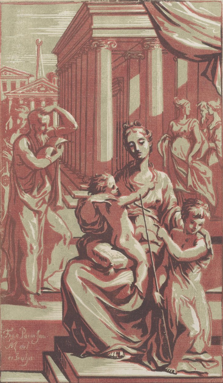 Jomfruen og barnet med døperen Johannes, ca. 1722. av Anton Maria Zanetti