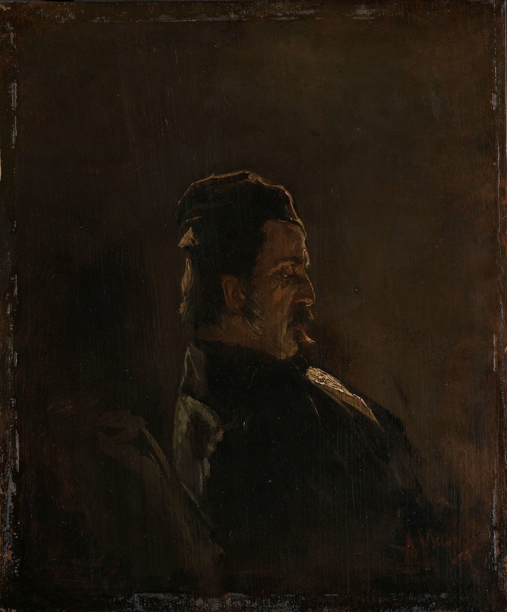 Portrett av Pieter Frederik van Os, maler av Anton Mauve (signed by artist)