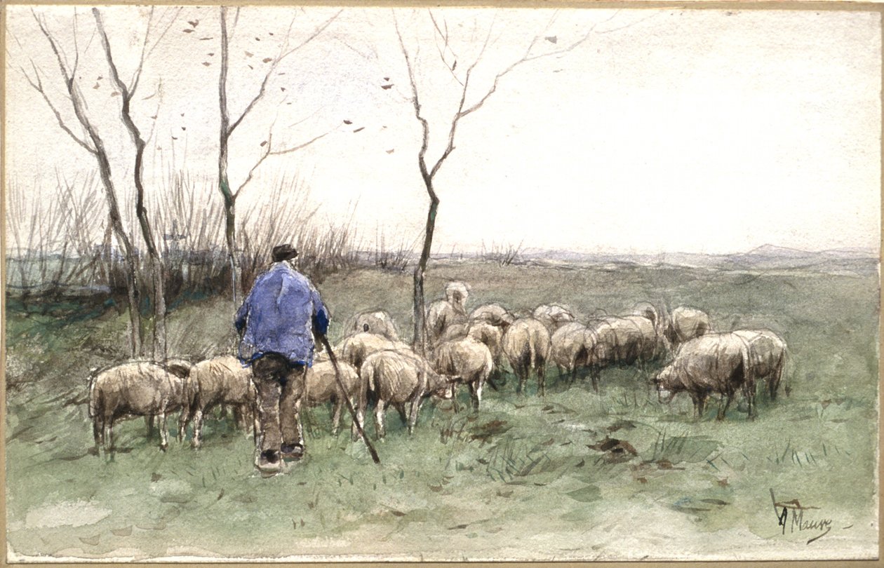 En gjeter og flokken hans av Anton Mauve