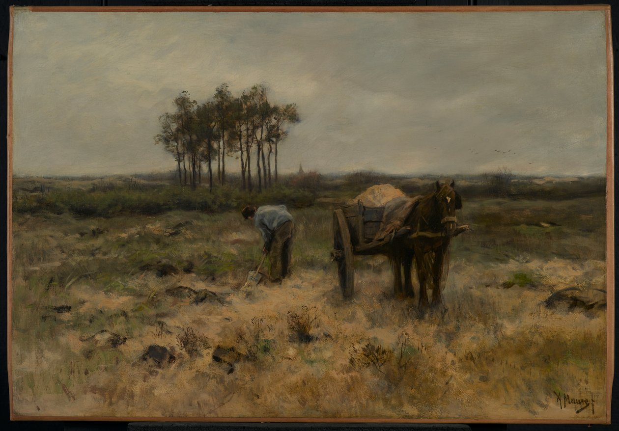 Gravesand, eller Sandvognen, ca. 1875 av Anton Mauve