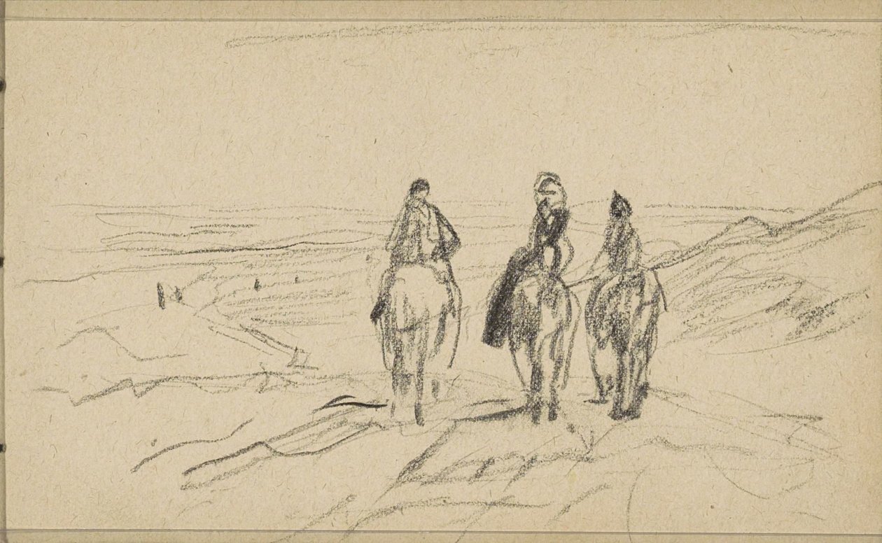 Tre ryttere i sanddynene av Anton Mauve