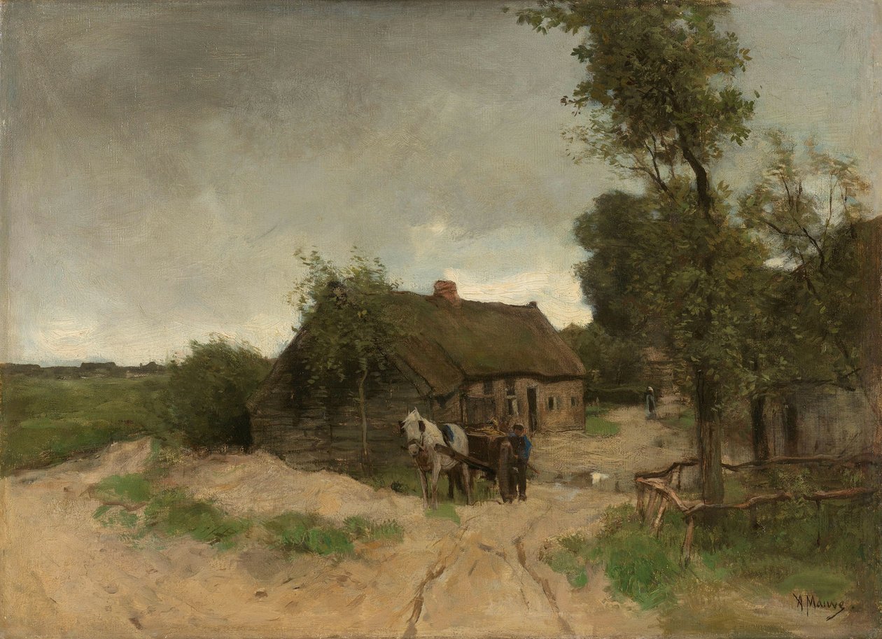 Hus på grusveien av Anton Mauve