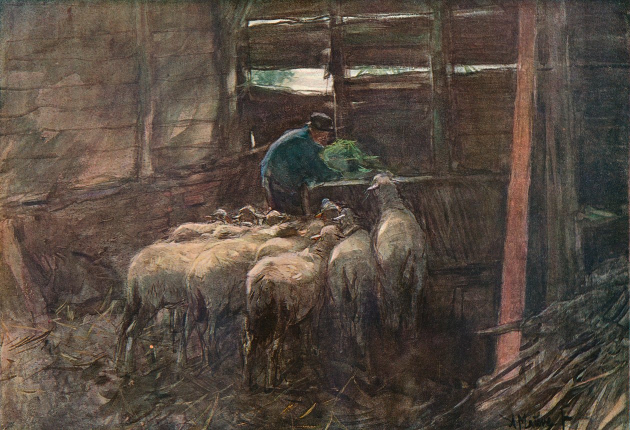 Interiør i en låve, 1800-tallet av Anton Mauve