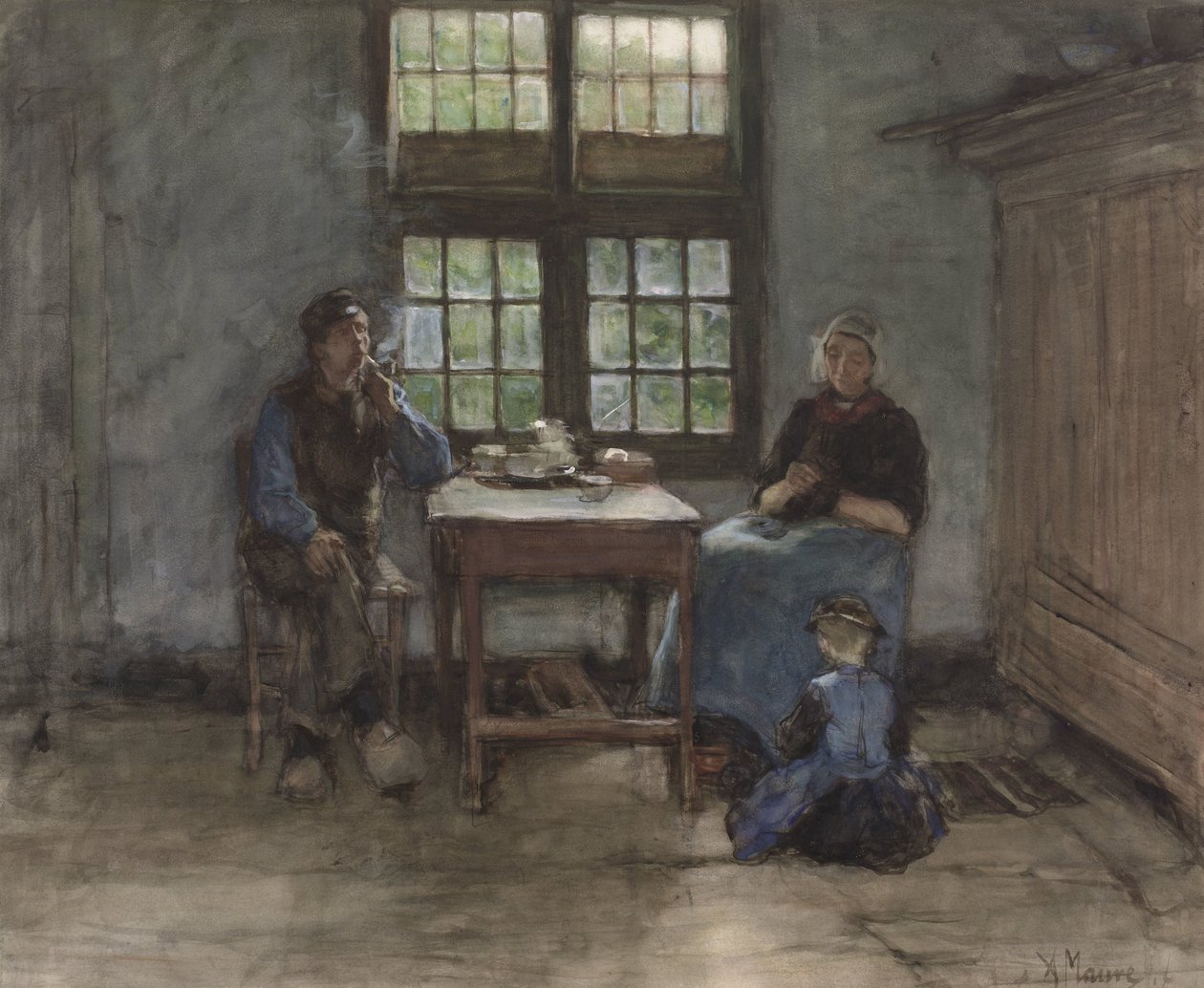 Larens innendørs av Anton Mauve