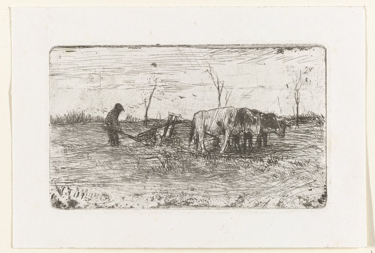 Pløye okser av Anton Mauve