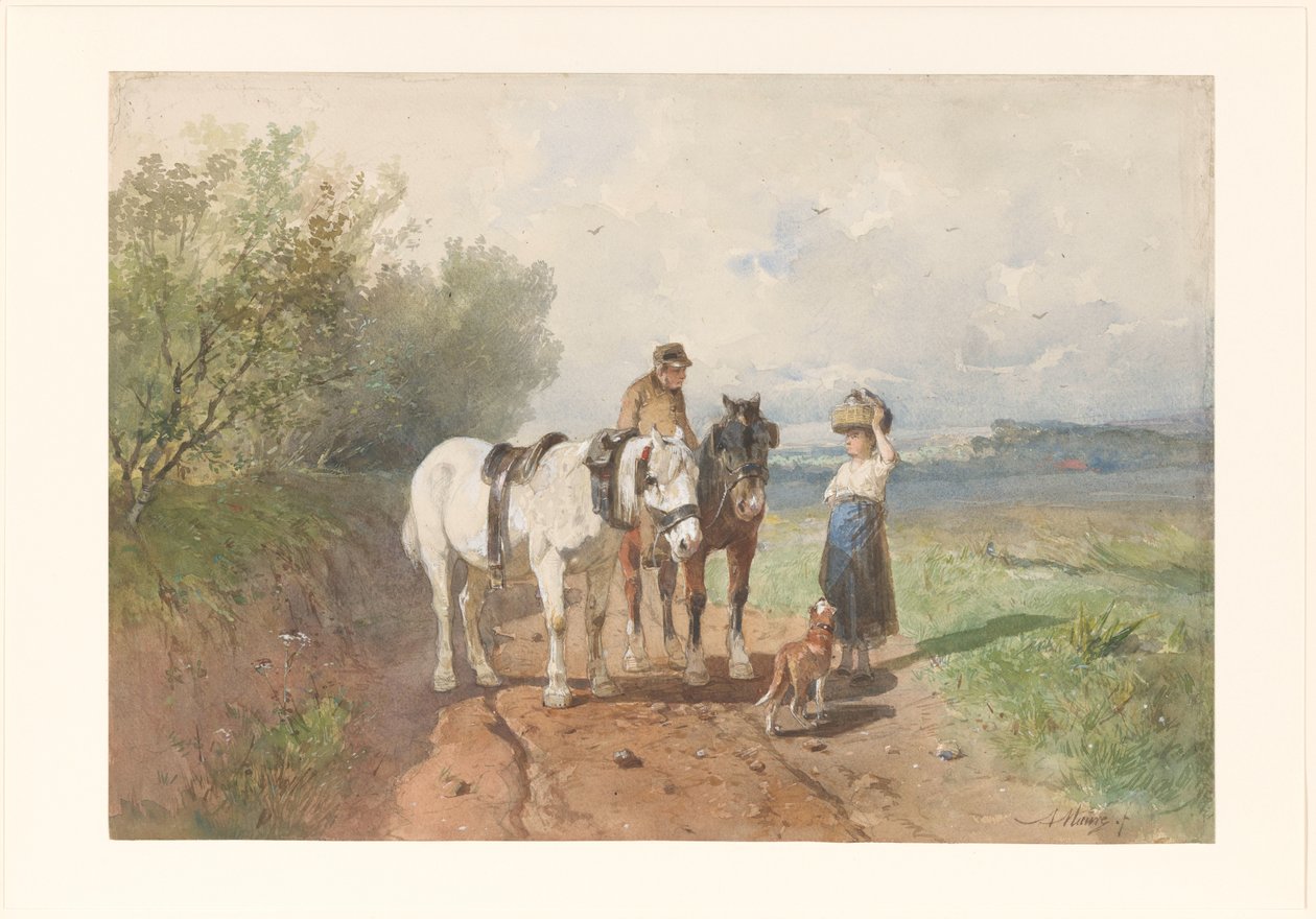 Chat på landevei av Anton Mauve