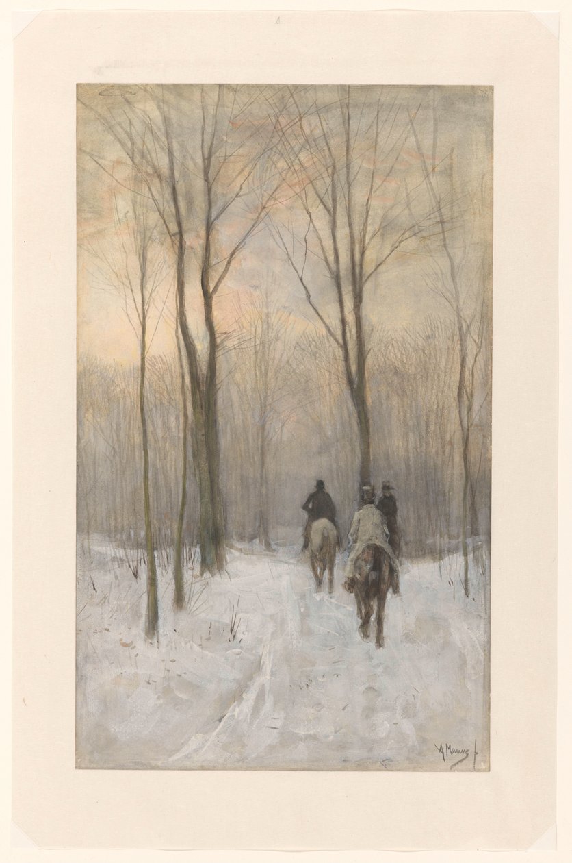 Ryttere i snøen i Haagse Bos Ryttere i snøen i Haag-skogen av Anton Mauve
