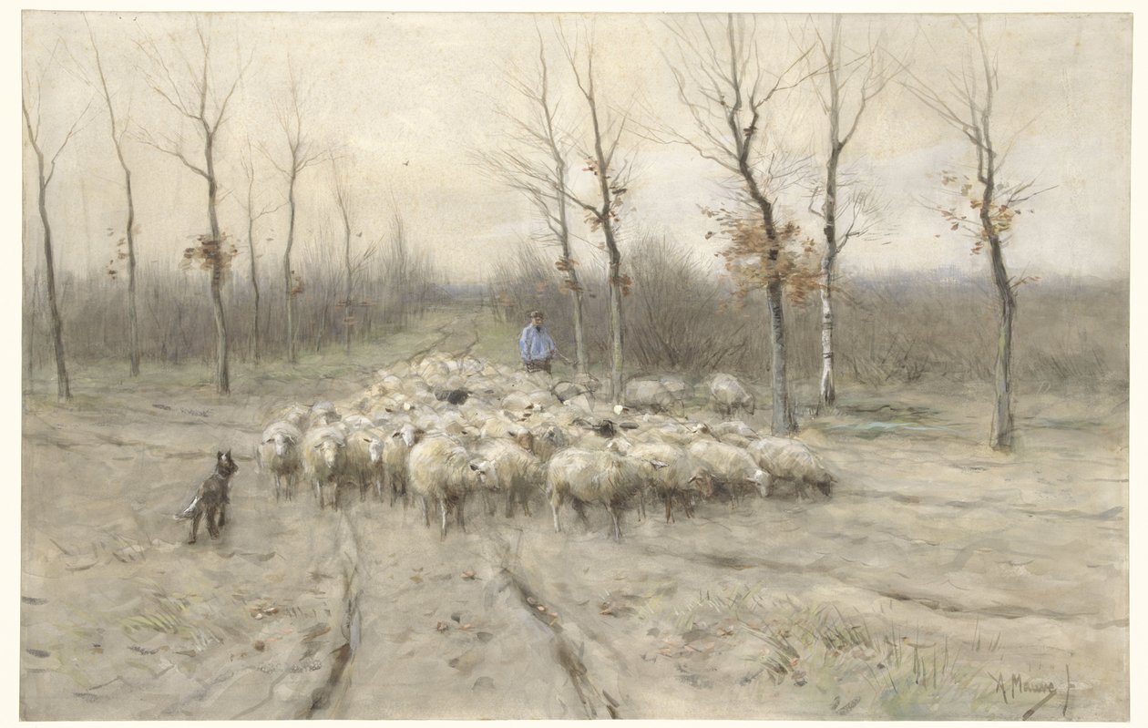 Saueflokk på heia ved Laren av Anton Mauve