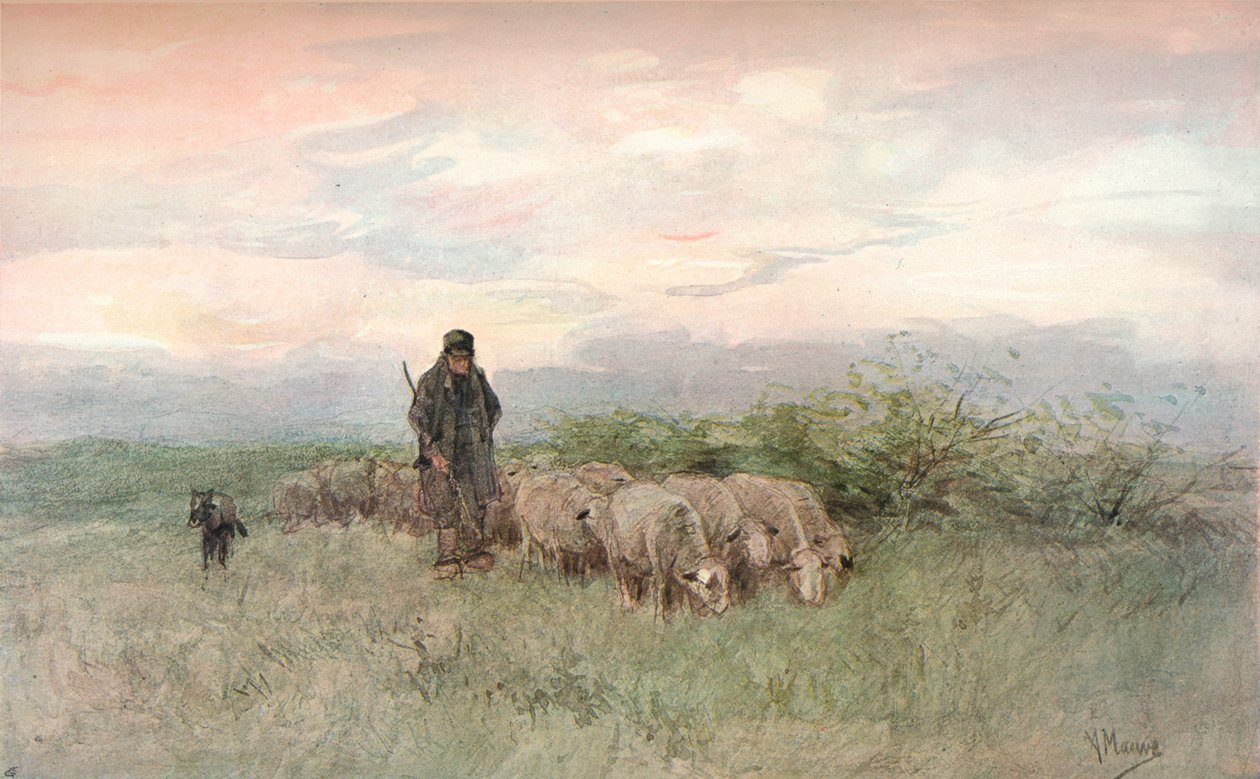 Hyrde og flokk, 1800-tallet av Anton Mauve