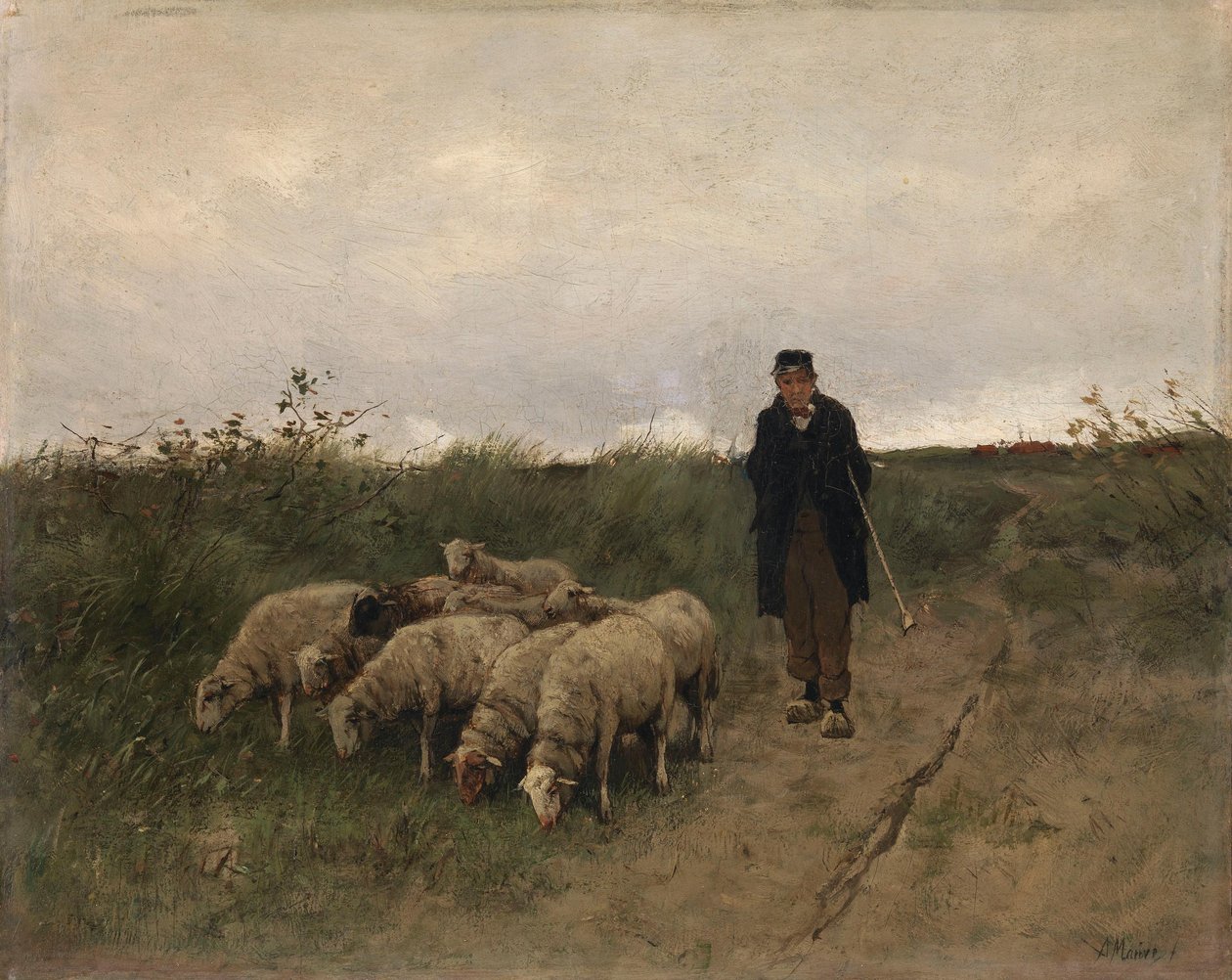 Gjeter og sauer av Anton Mauve