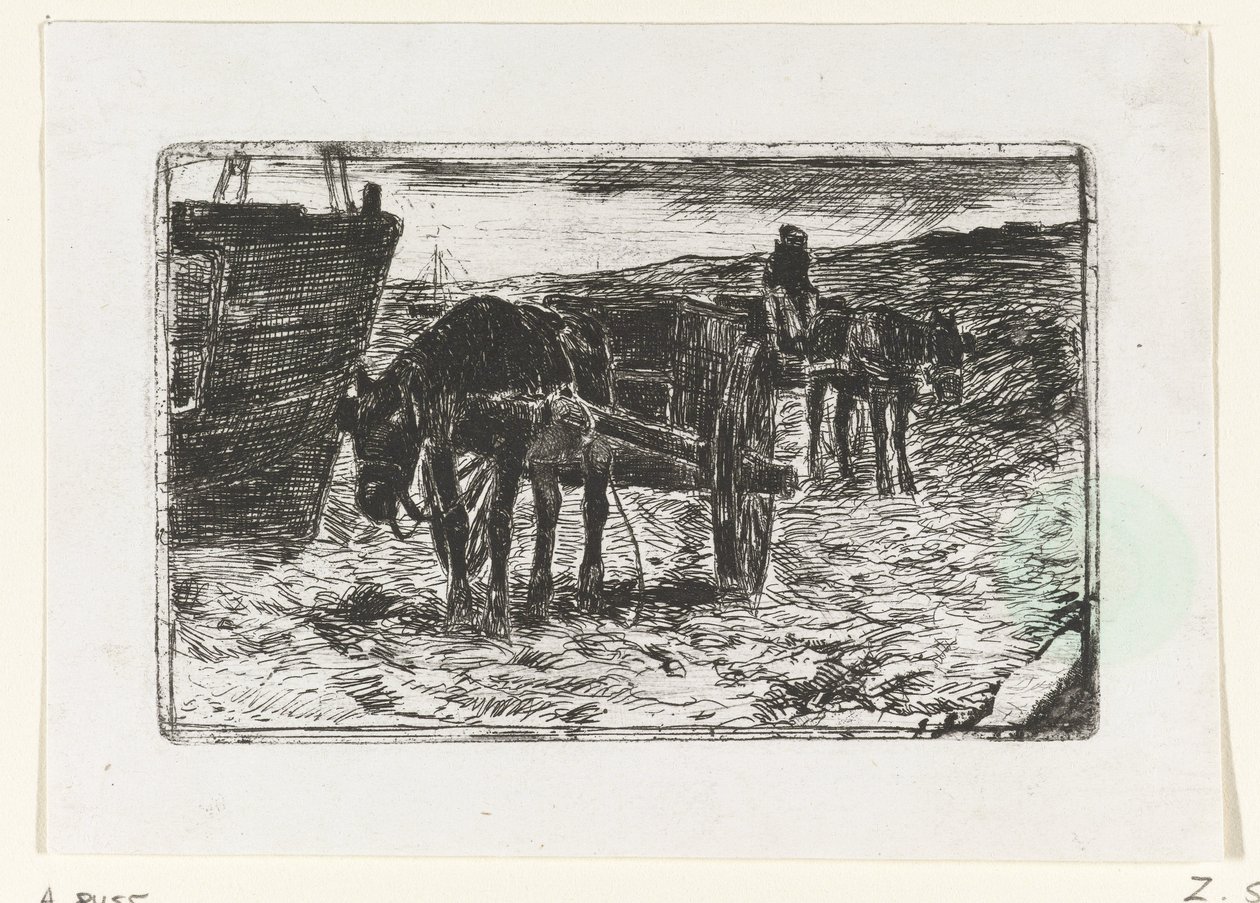 Biler på stranden av Anton Mauve