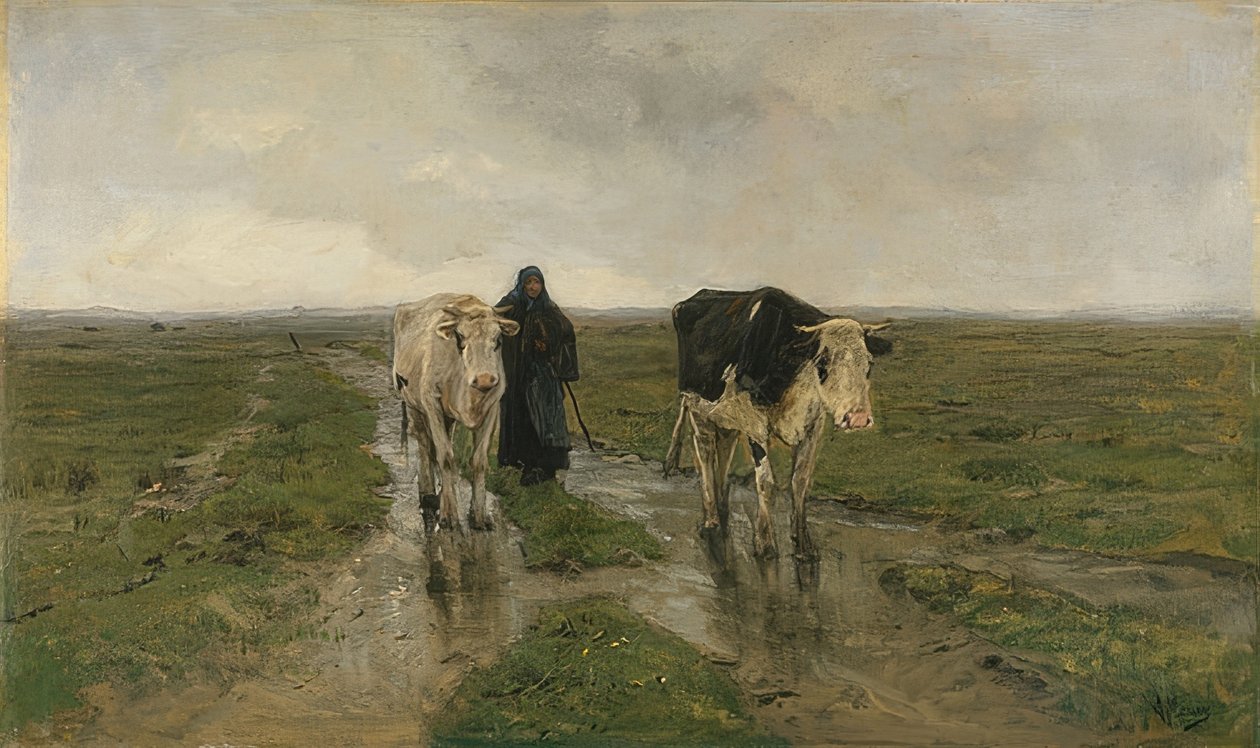 Beiting. Sannsynligvis 1880-tallet av Anton Mauve