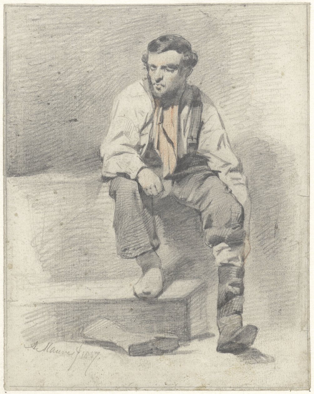 Sittende arbeider av Anton Mauve