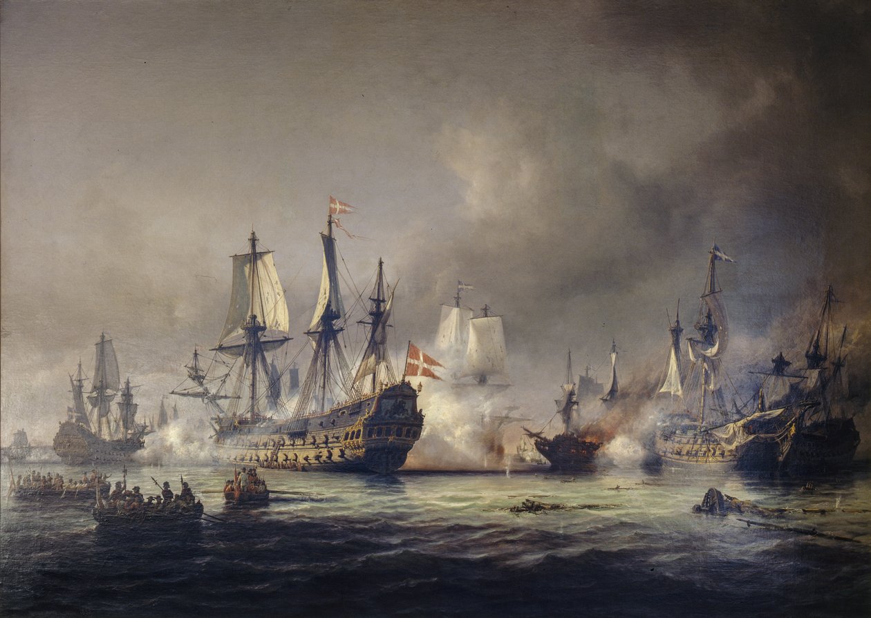 En episode av sjøslaget i Køge Bugt 1677 av Anton Melbye