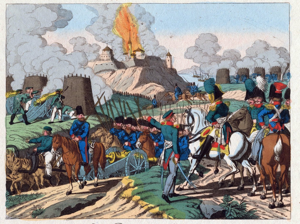 Russisk-tyrkisk krig (1828–29) - Beleiringen av Brailov-festningen 7. juni av Anton Paul Eisen