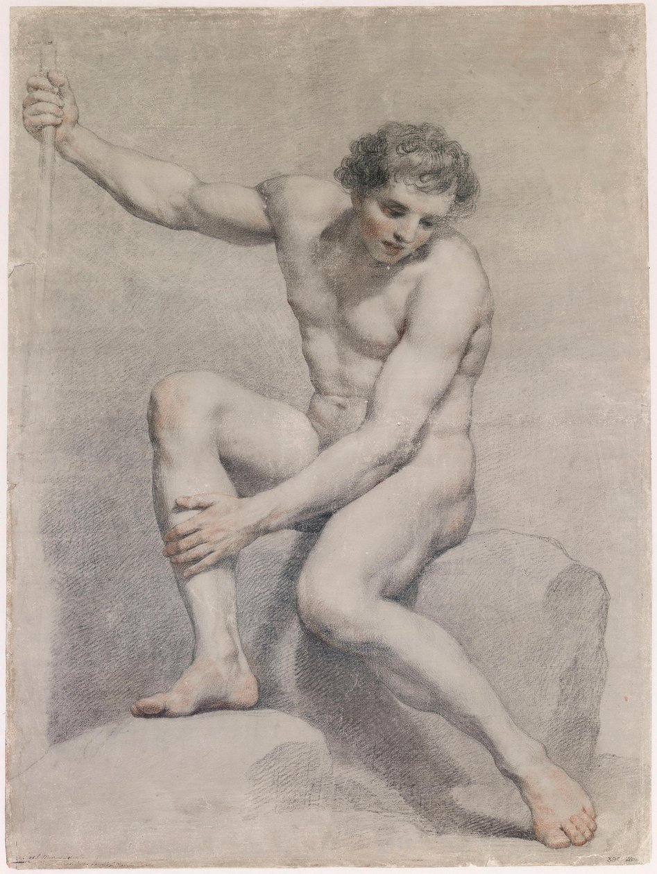 Sittende mannlig akt av Anton Raphael Mengs