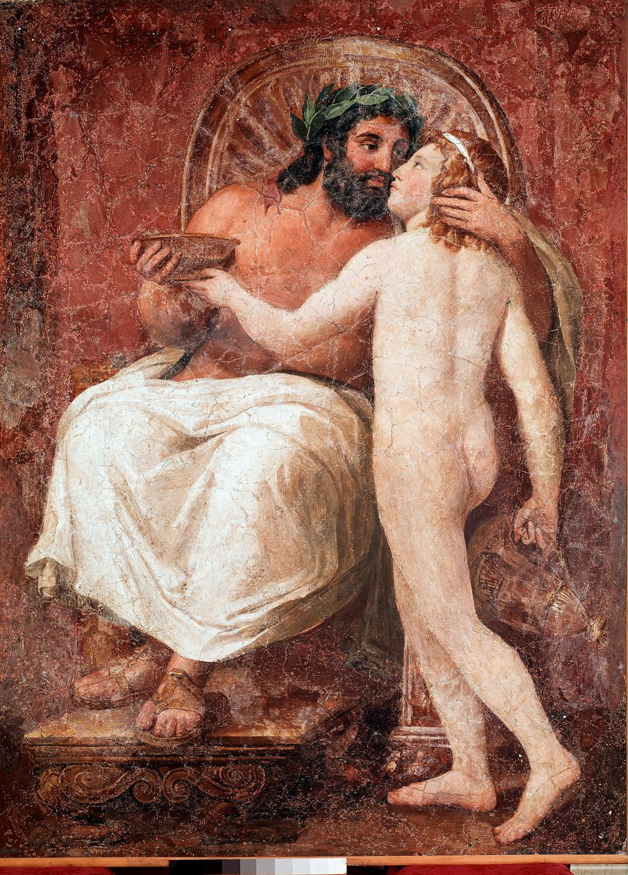 Jupiter og Ganymede Zevs kysser sin elsker Ganymede. Fresco på lerret av Anton Raphael Mengs (1728-1779) 1700-talls sol. 178,7x137 cm Roma, Galleria Nazionale Corsini av Anton Raphael Mengs