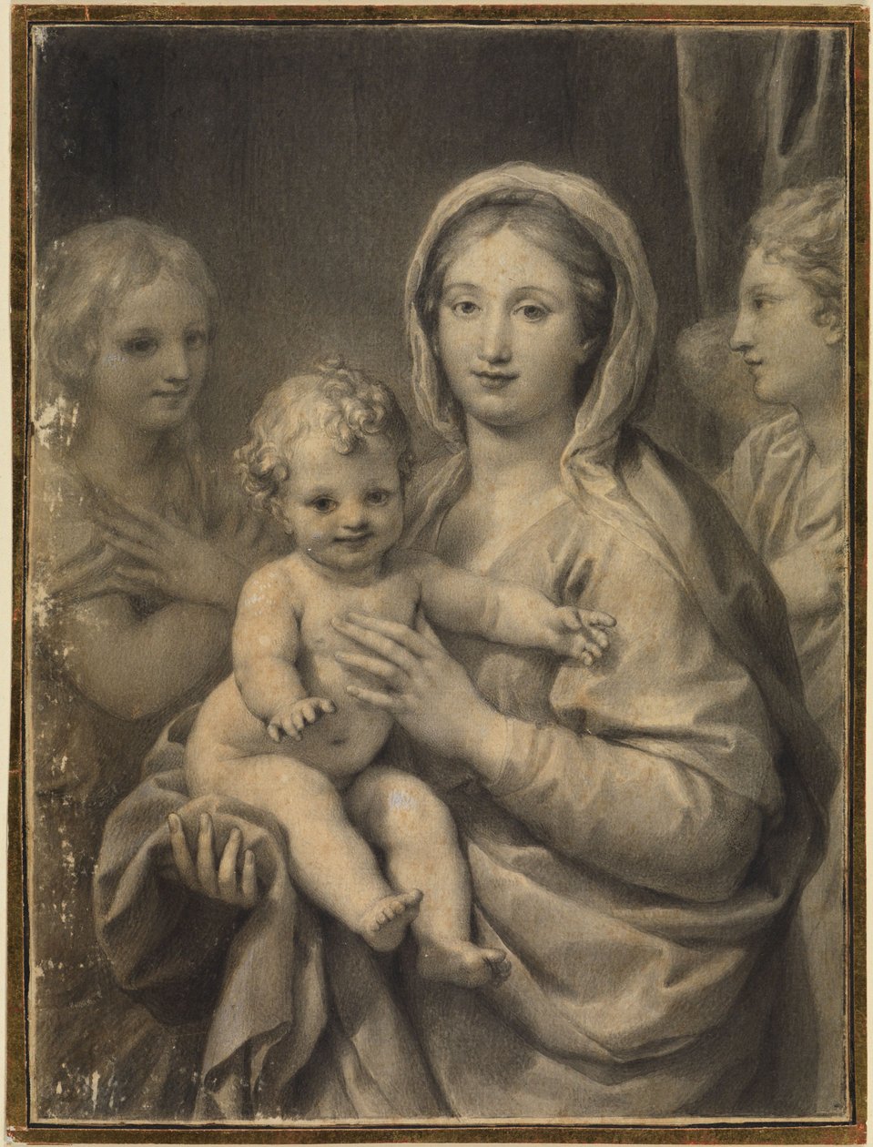 Madonna med barnet og to engler av Anton Raphael Mengs