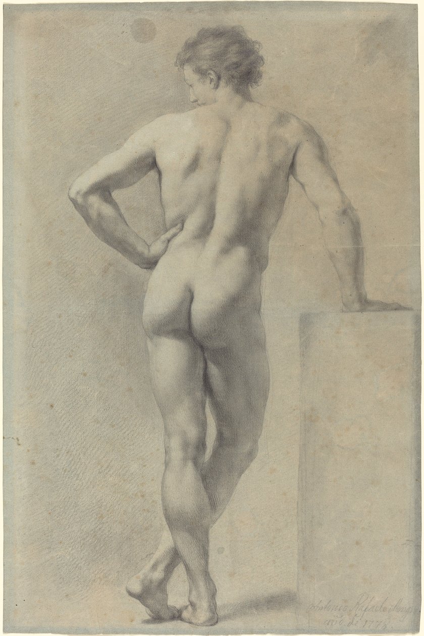 Mannlig nakenstudie av Anton Raphael Mengs