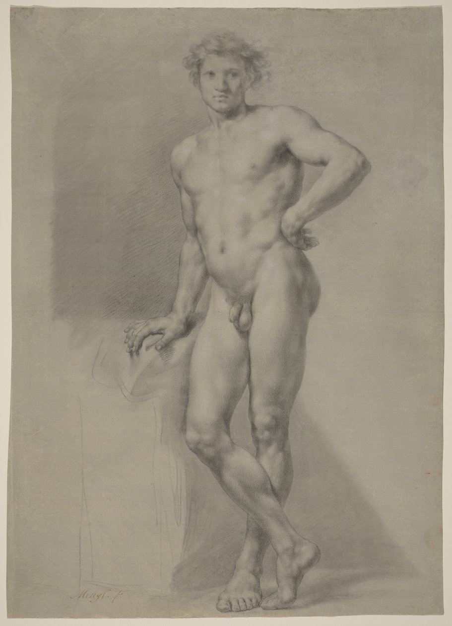 Studie av mannlig akt av Anton Raphael Mengs