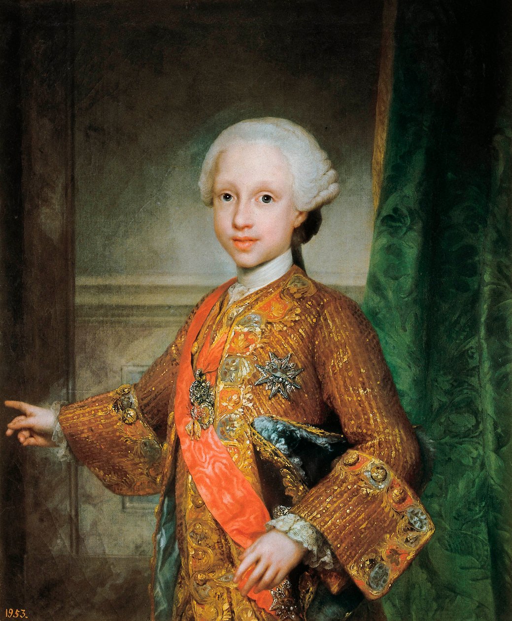 Portrett av Francois Xavier de Bourbon (1757-1771), Spedbarn av Spania, Ridder av Den Hellige Ånd (Hellig Ånd). Maleri av Anton Raphael Mengs (1728-1779). Omkring 1765. Madrid. Prado-museet. av Anton Raphael Mengs