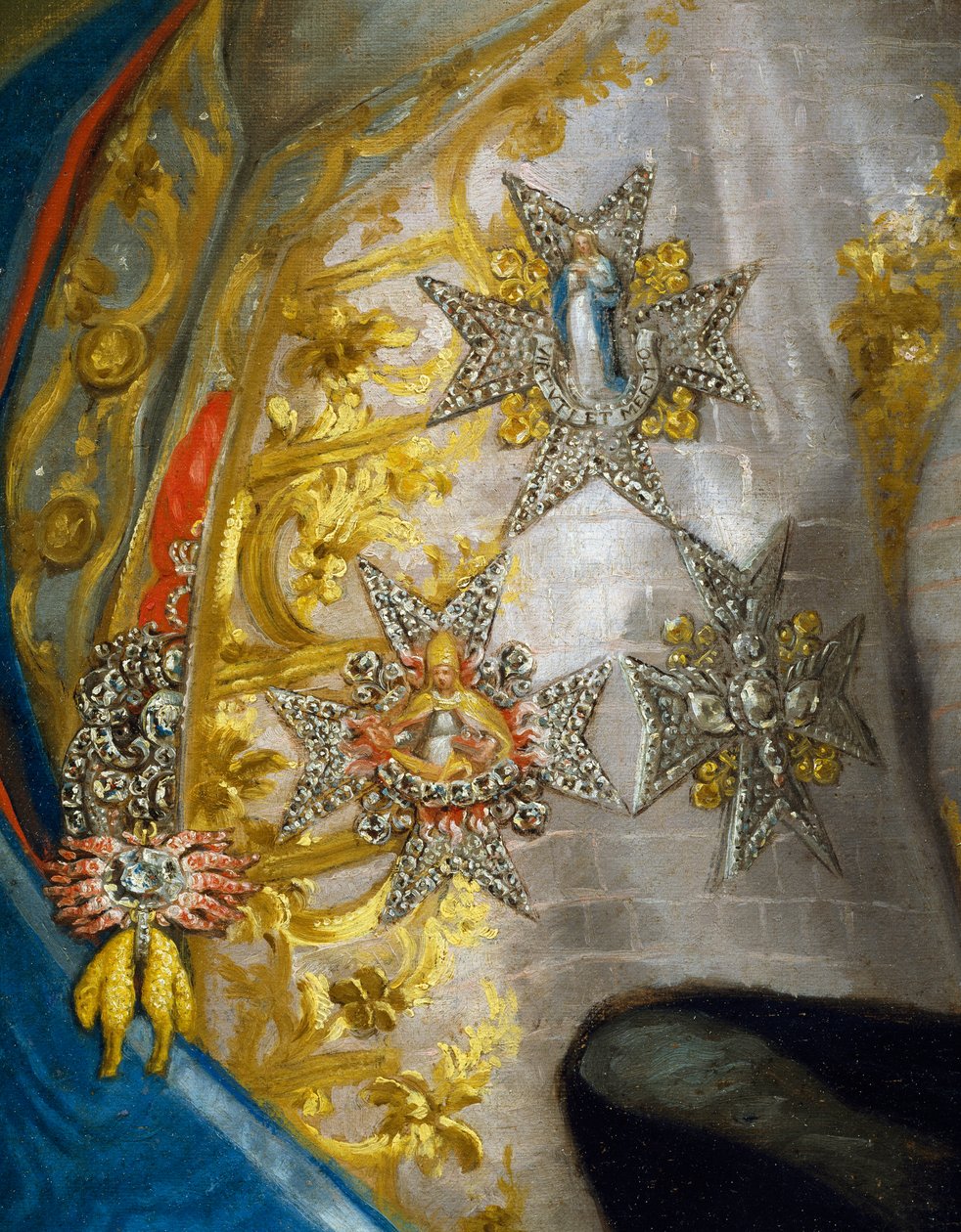 Portrett av Don Luis Antonio Jaime de Bourbon, av Anton Raphael Mengs, detalj, cirka 1774, olje på lerret av Anton Raphael Mengs