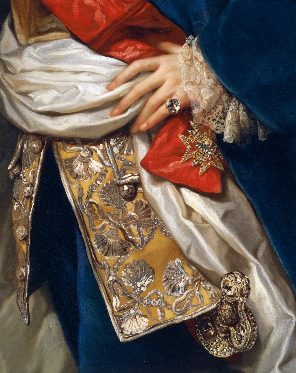 Portrett av Ferdinand IV, av Anton Raphael Mengs, detalj av Anton Raphael Mengs