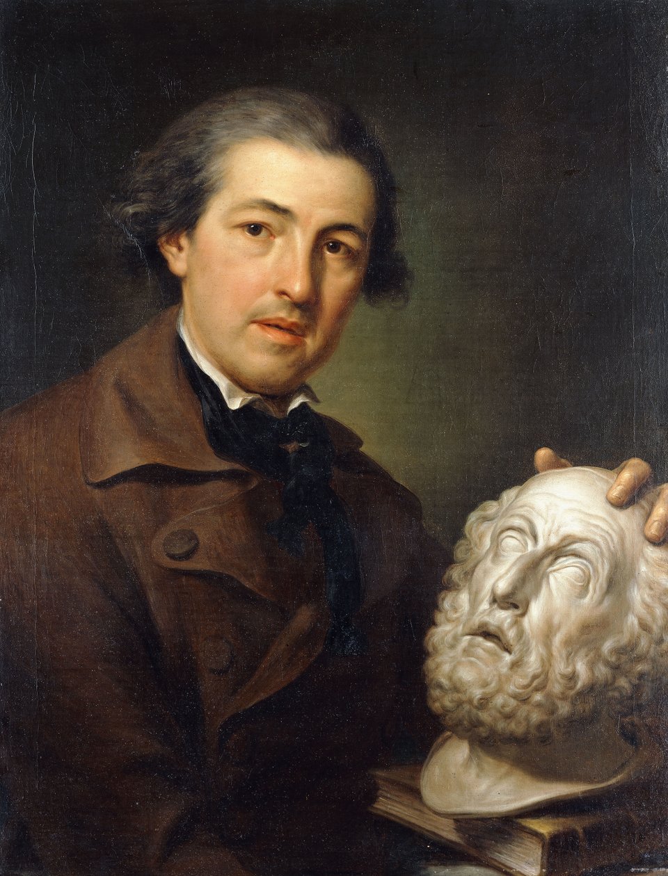 Portrett av Giuseppe Franchi, halvlang, med en byste av Homer, ca. 1771-73 av Anton Raphael Mengs