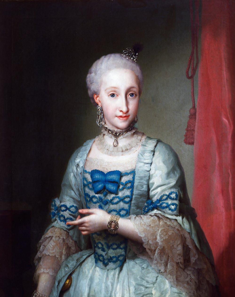 Portrett av Infanta Maria Josefa fra Spania, av Anton Raphael Mengs, maleri av Anton Raphael Mengs