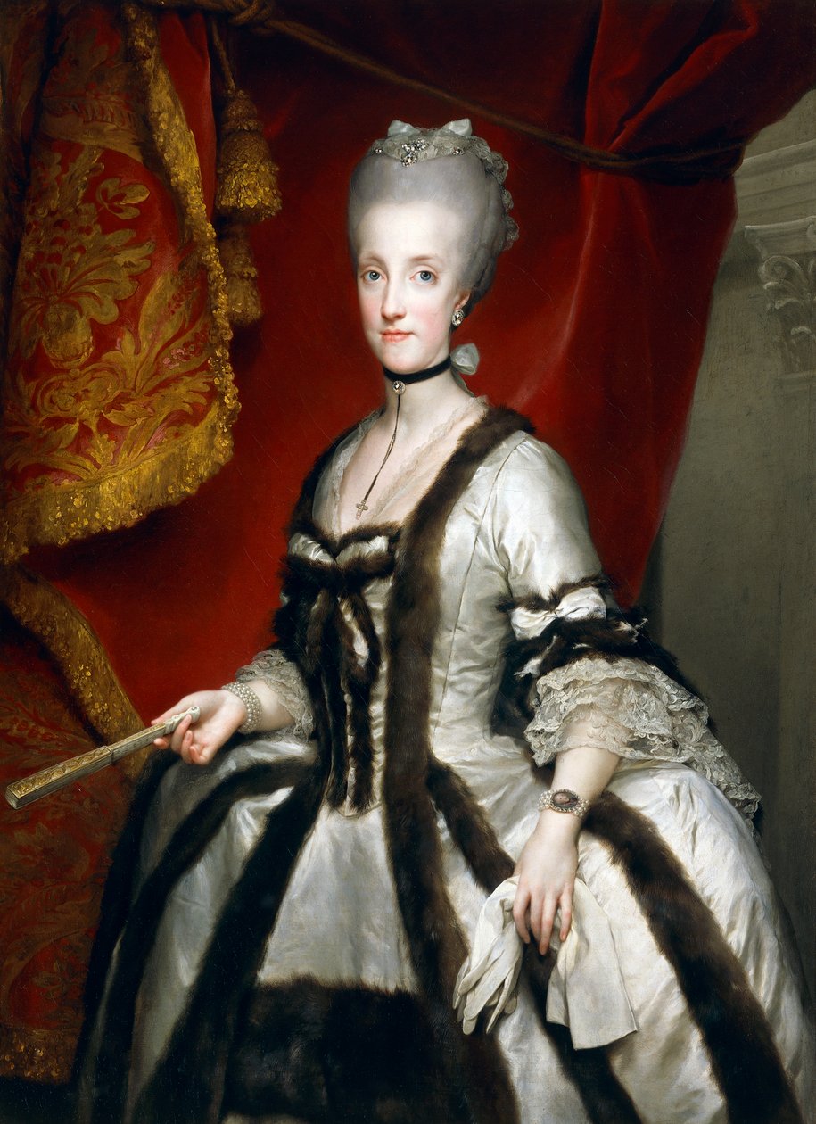 Portrett av Maria Carolina av Østerrike, dronning av Napoli, av Anton Raphael Mengs av Anton Raphael Mengs