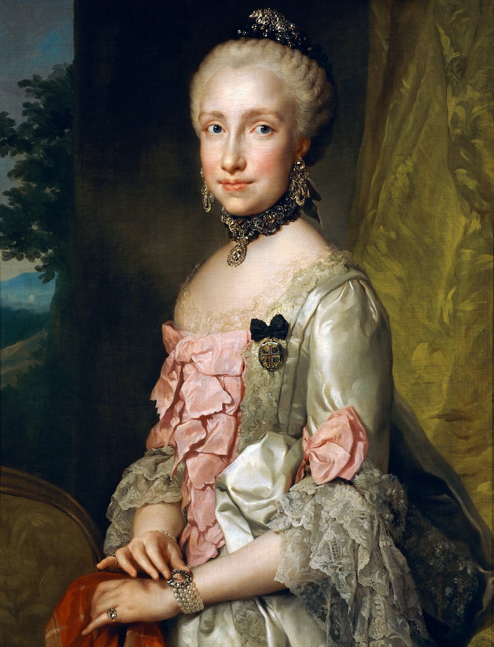 Portrett av Maria Luisa av Bourbon i anledning av hennes forlovelse til å bli gift, av Anton Raphael Mengs, cirka 1764, olje på lerret av Anton Raphael Mengs