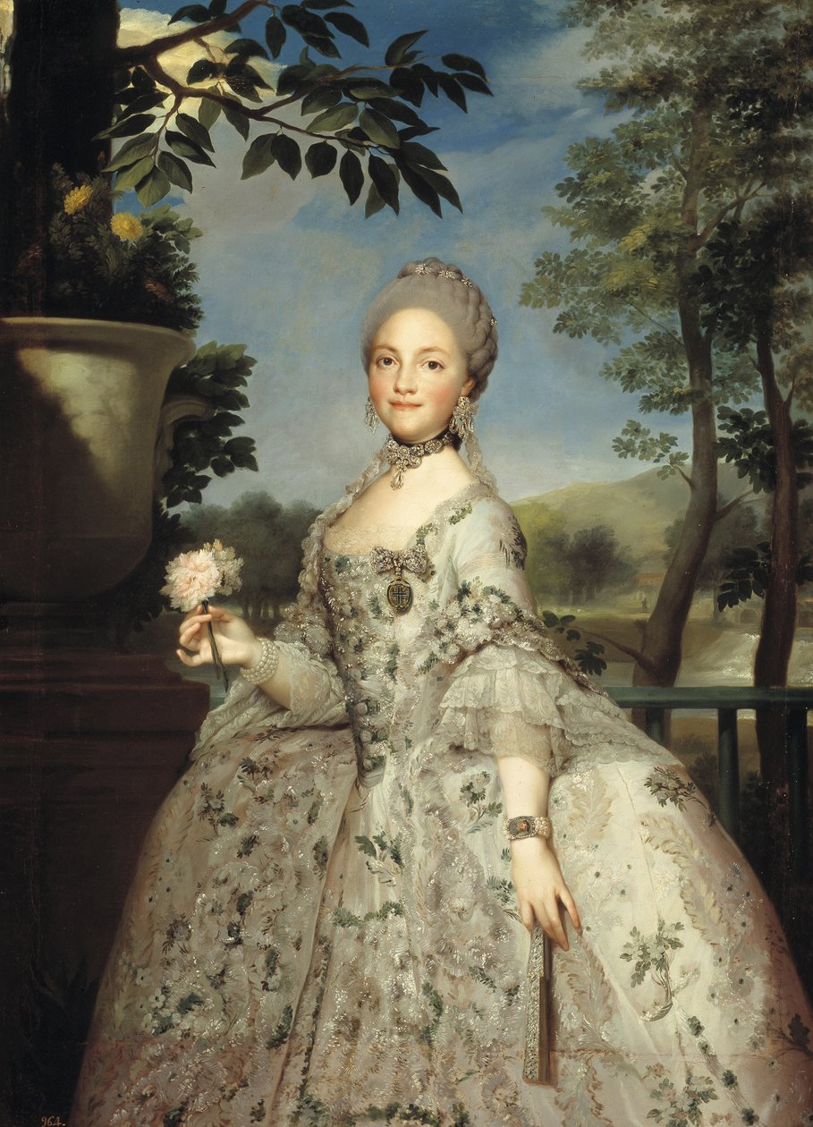 Portrett av Maria Luisa av Parma som prinsesser av Asturias, ca 1764-1765 av Anton Raphael Mengs