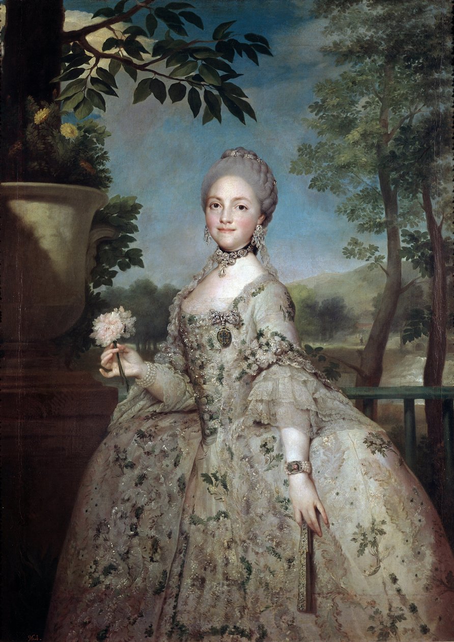 Portrett av Marie Louise av Parma, prinsesse av Asturias (olje på lerret av Anton Raphael Mengs