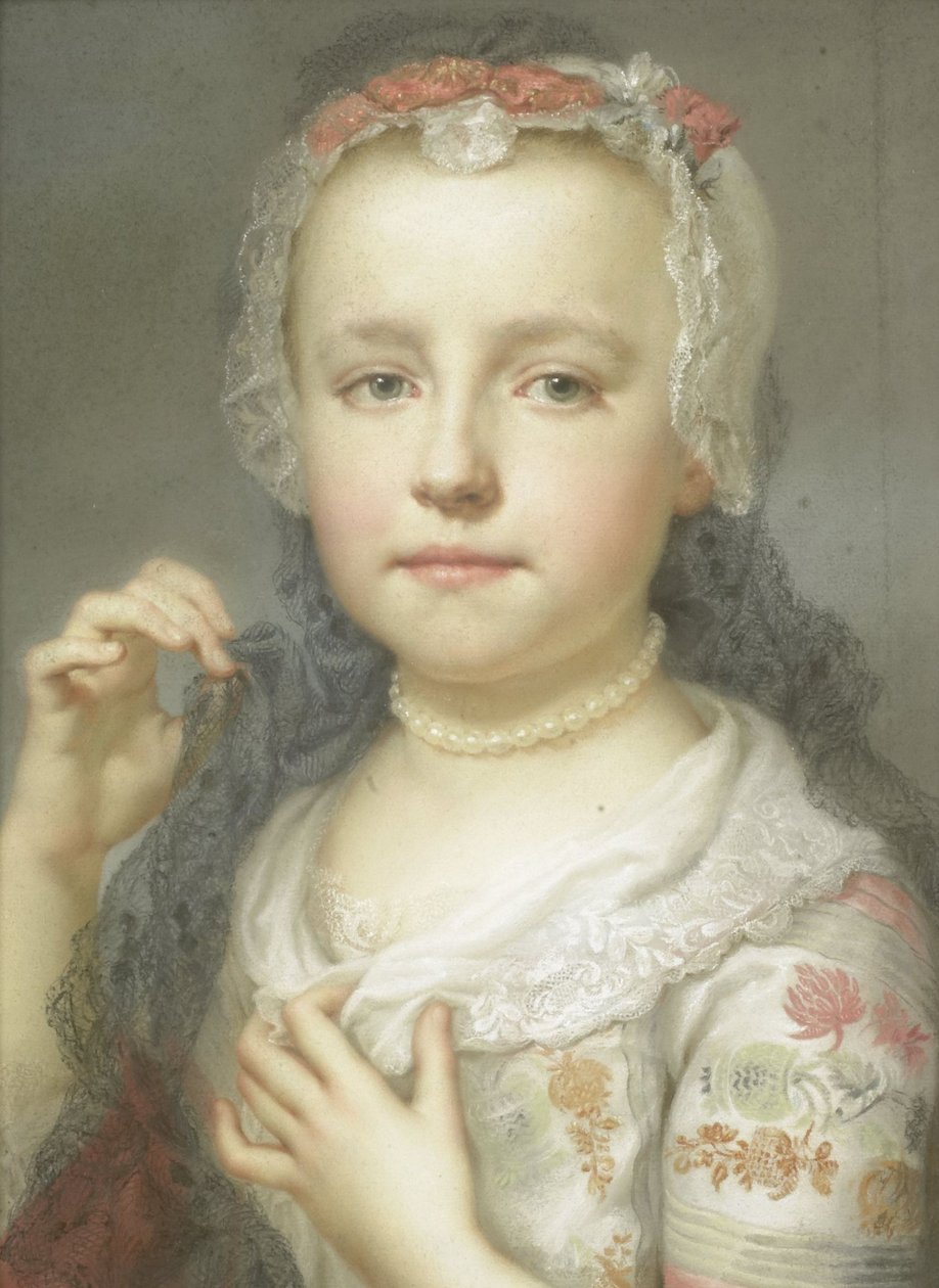 Portrett av en ung jente, muligens Julie Carlotta Mengs, søster til kunstneren, 1742-44 av Anton Raphael Mengs