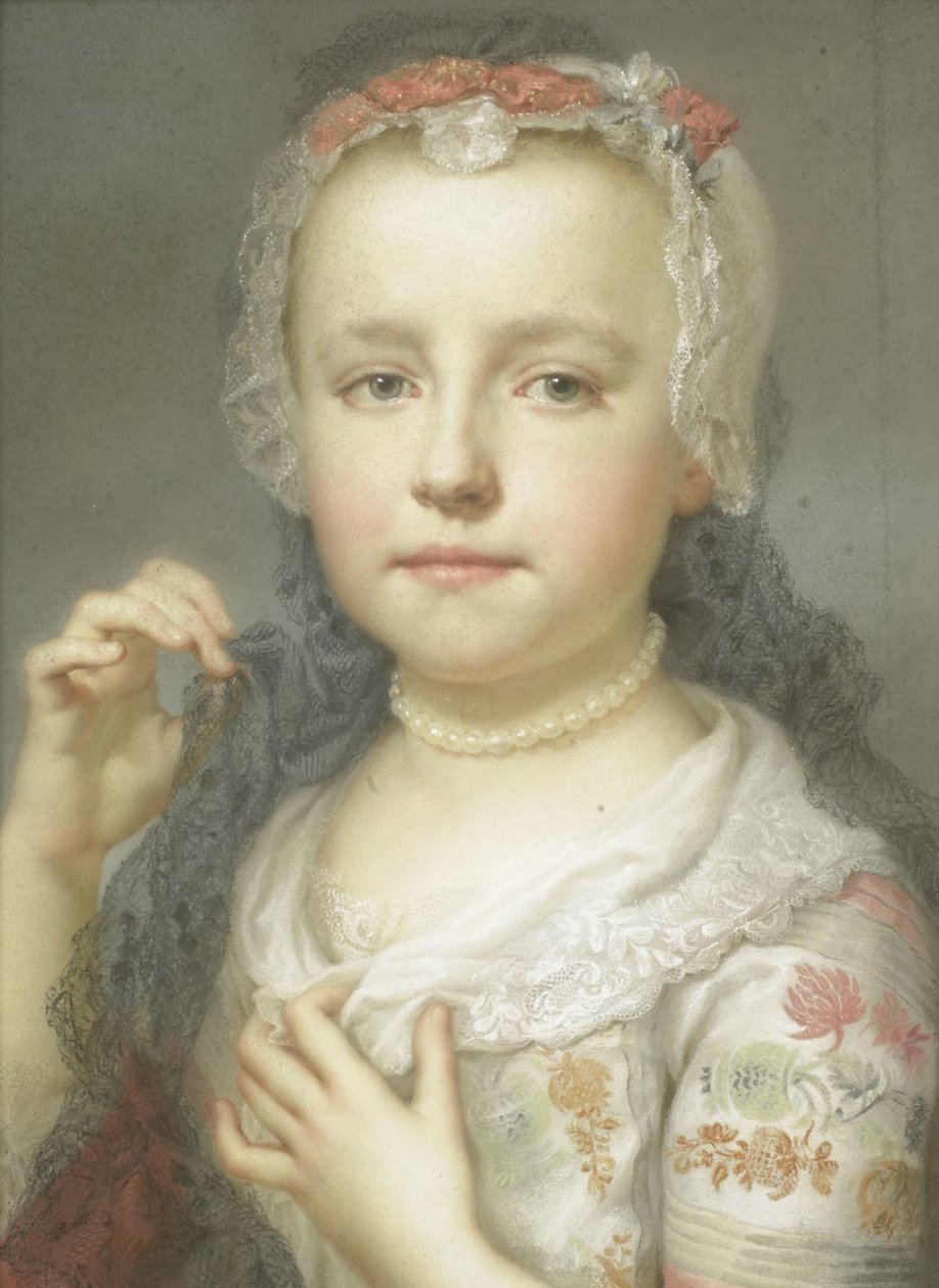 Portrett av en ung jente, sannsynligvis Julie Carlotta Mengs, kunstnerens søster av Anton Raphael Mengs
