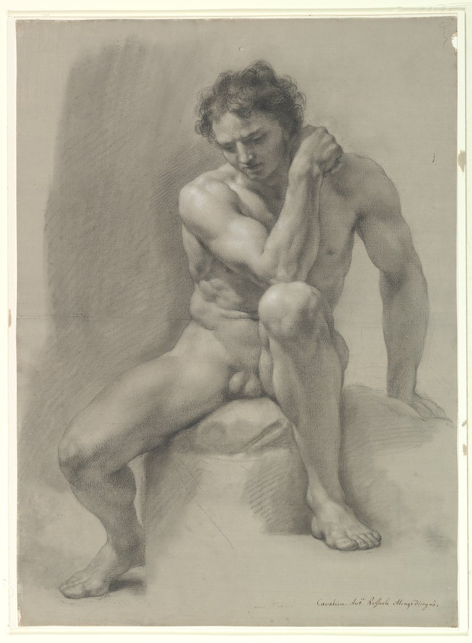 Sittende mannlig akt av Anton Raphael Mengs