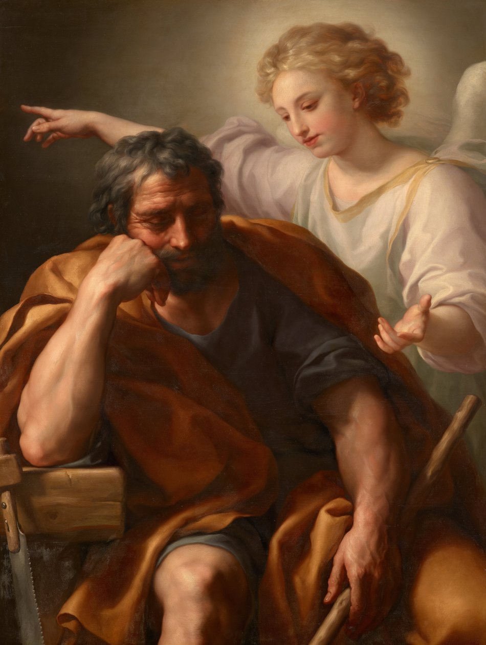 Tysk: Traum des Hl. Joseph Drømmen om St. Josef av Anton Raphael Mengs