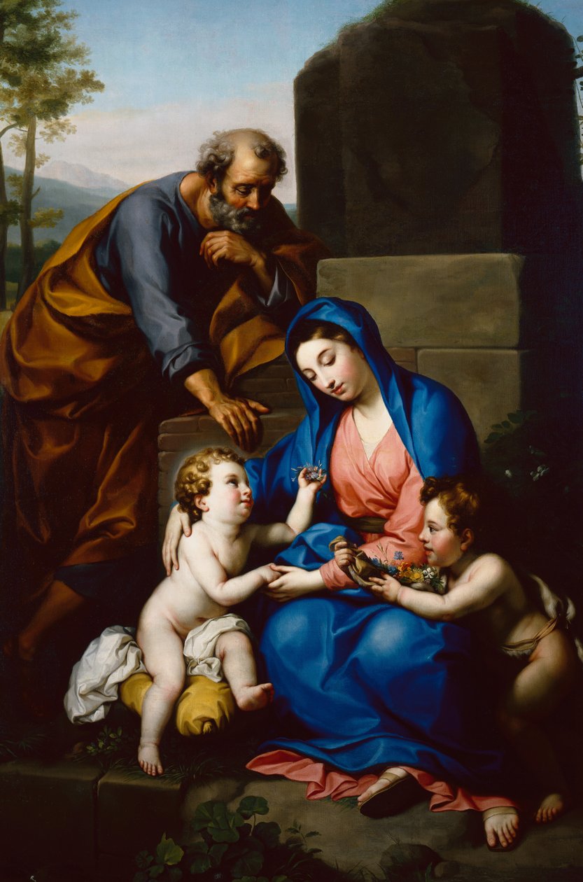 Den hellige familie med spedbarnet Døperen Johannes av Anton Raphael Mengs